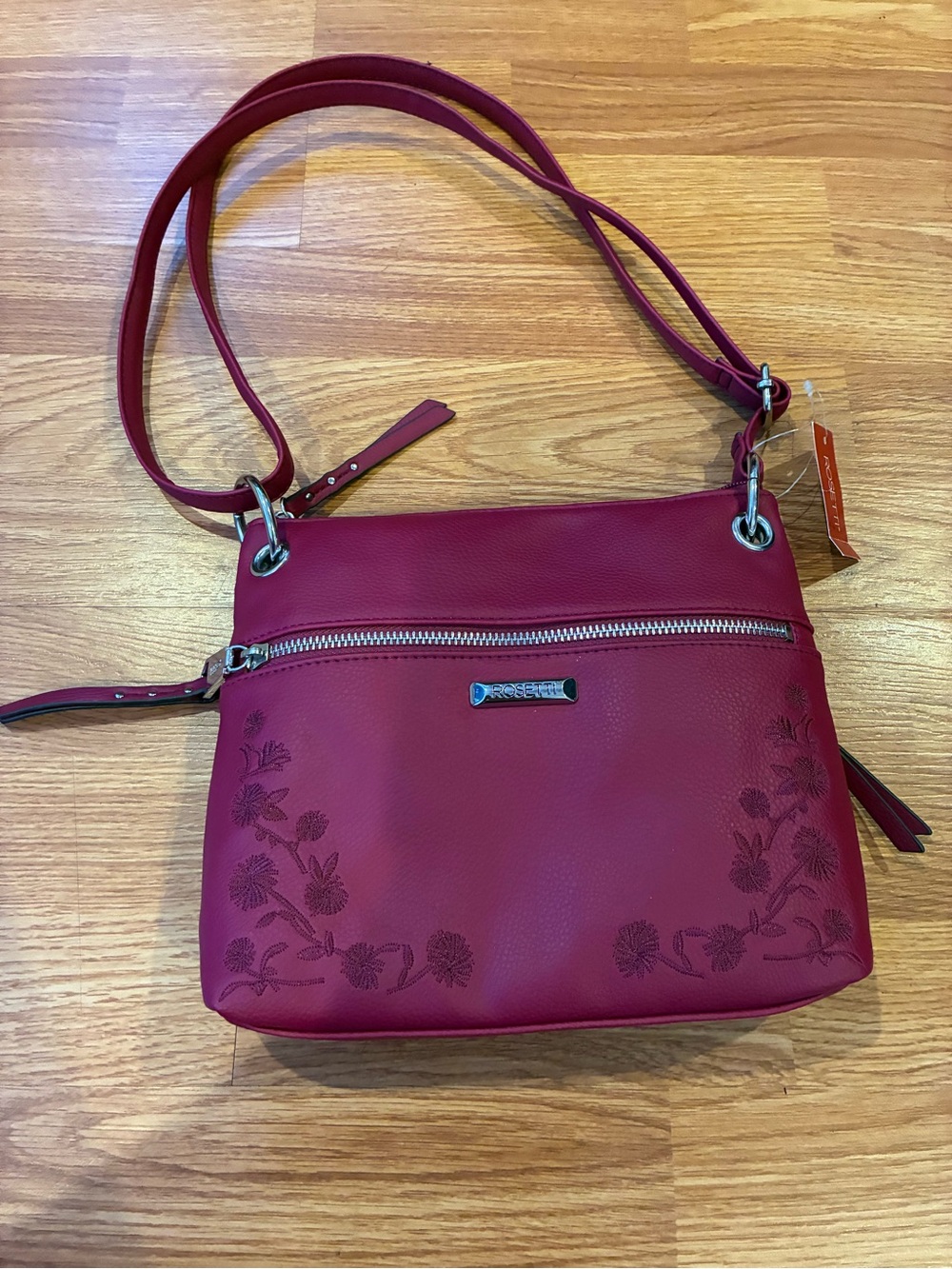 New Rosetti Burgundy Floral Crossbody Bag